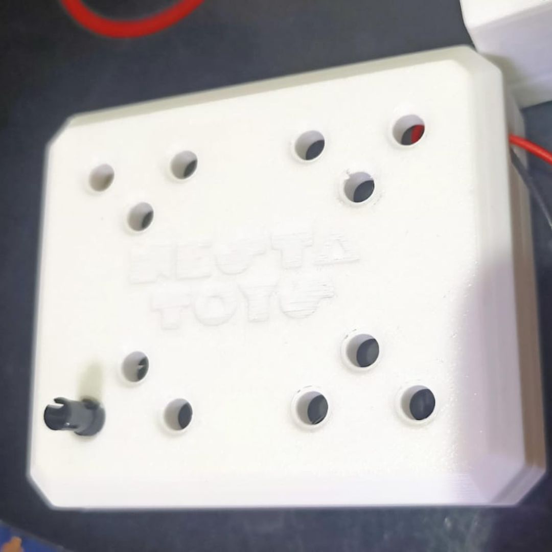 White battery enclosure designed for school robotics and STEM kits